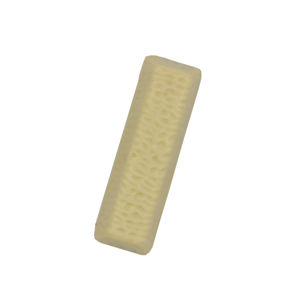 Barra de arroz cubierta con chocolate blanco